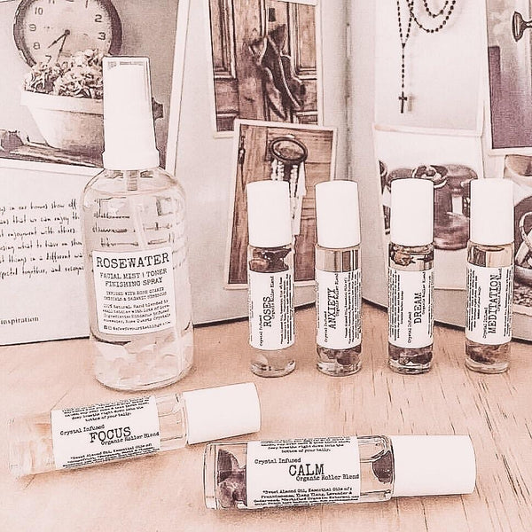 Crystal Infused Essential Oil Roller - Anxiety