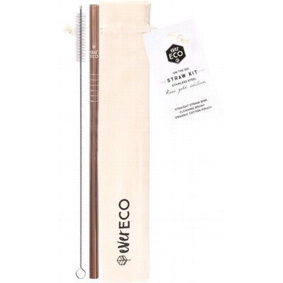 Ever Eco Rose Gold On-the-go Stainless Steel Straw Kit
