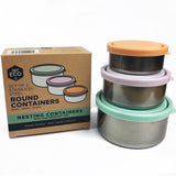 Ever Eco Round Nesting Containers Pastels - Set of 3