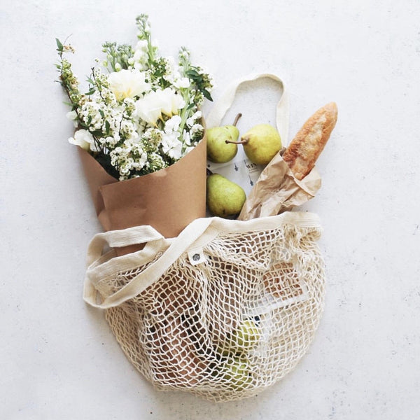 Ever Eco Reusable Organic Cotton String Tote Bag - Long Handle