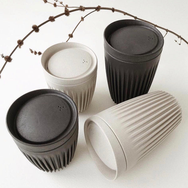 HuskeeCup Reusable Coffee Cup Charcoal